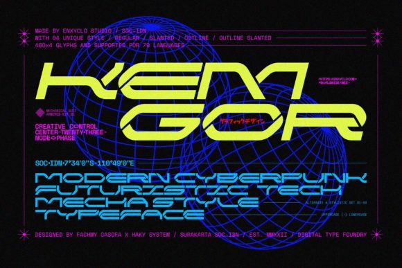 Kemgor Font: A Cyberpunk Typeface for Makers