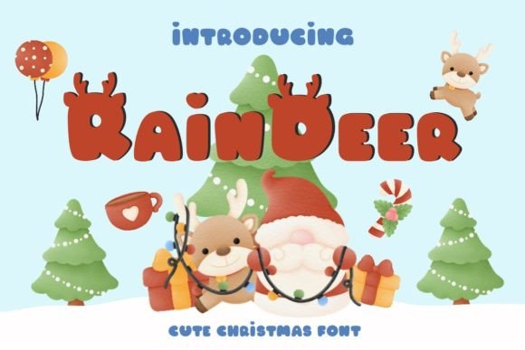 Raindeer Font: A Festive Display Typeface for Editorial Design