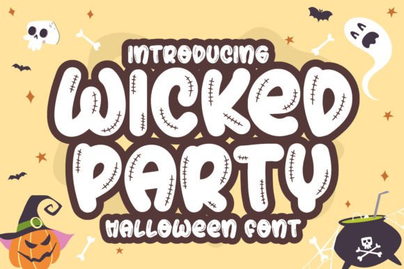 Wicked Party Font: Stitched Display Type for Web Design
